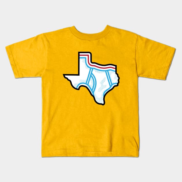 Texas Tighties Kids T-Shirt by toadyco